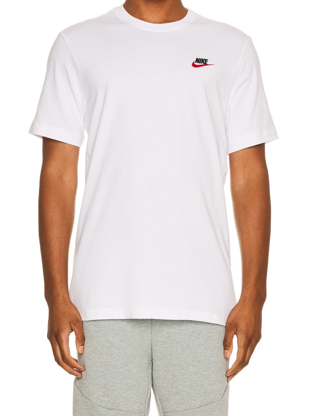 Nike The Nike Tee White Embroidered Swoosh Logo Short Sleeve T-Shirt Men's Mediu